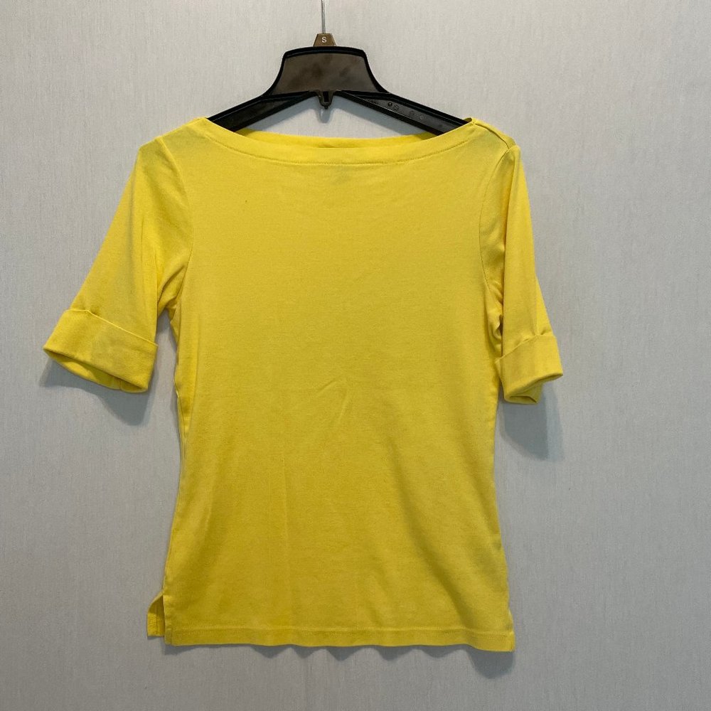 Lauren Ralph Lauren yellow boatneck T-shirt size M